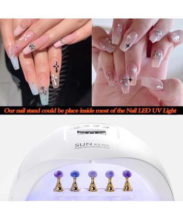 Acrylic Nail Display Stand Set with Magnetic Practice Holder - Gold & Silver | Nail Stand for Press on Nails - Salon & DIY Christmas Gift - Buy Online on GoSupps.com