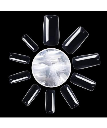 Geeker Chip 500 Pcs Acrylic Artificial Nails - French Ballerina Nail Tips in Clear Box - 10 Sizes Women - 500 Pack - Buy Online on GoSupps.com