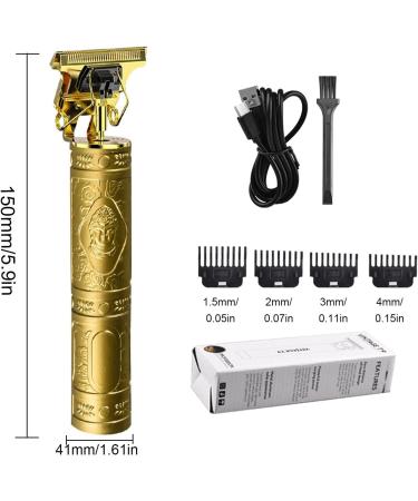 Men Hair Trimmer | Cordless Electric Hair Trimmer | Multi-Purpose Haircut Trimmer with 4 Limit Combs | Precision Outliner Trimmer | Portable Hair Clipper Kit for Men Gold - Buy Online on GoSupps.com