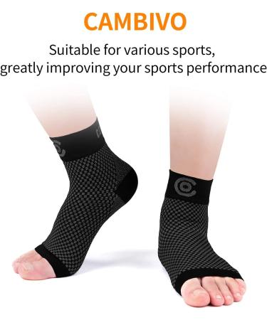 CAMBIVO Plantar Fasciitis Relief Socks - Unisex Ankle Compression Sleeve for All Day Wear - Large - Buy Online on GoSupps.com
