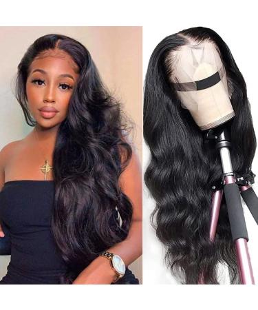 Body Wave Lace Front Wig, 22 Inch 180% Density 13x4 Lace Front Wigs Human Hair, Natural Black Wigs for Black Women Human Hair, Glueless Wigs Human Hair Pre Plucked with Baby Hair, HD Lace Front Wigs Human Hair 22 Inch (Pac…