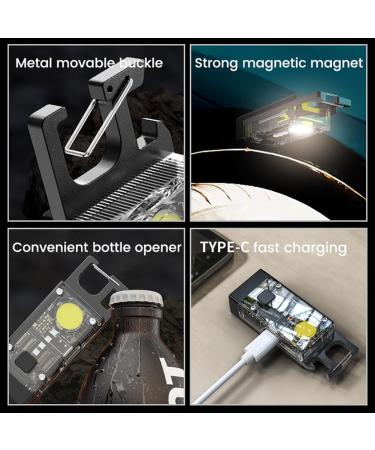 COB Keychain Work Light IPX6 Waterproof Keychain Flashlights with 9 Light Modes 1000 Lumens Bright Rechargeable Portable Small Flashlights Black - Buy Online on GoSupps.com