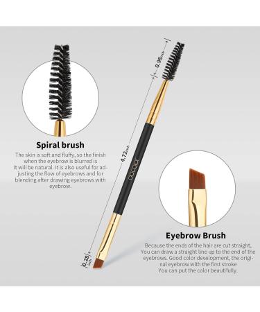 Docolor Eyebrow Brush Duo | Professional Angled Eye Brow Brush Set | Lining and Shaping Brows | Spoolie for Brows or Lashes | Black 3PCS - Buy Online on GoSupps.com