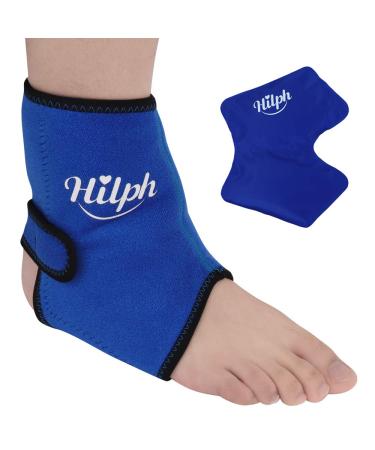 Hilph Ice Pack for Ankle Injuries Reusable Cold Pack Ankle Cold Compression Wrap for Women & Kids Ankle Ice Pack Wrap for Foot Swelling Instep Pain Achilles Tendonitis Sprained Ankle Medium Ankle Wrap