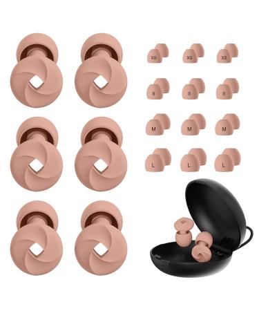 3 Pairs Ear Plugs for Sleeping Reusable Ear Plugs for Noise Cancelling Soft Silicone Hearing Protection Earplugs for Sleep Work Noise Sensitivity Study Snoring Concert Swimming 24dB-33dB 3pairs/Crimsonwhite Oak