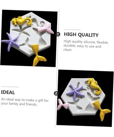 OUNONA 4 Pcs Mold Cookie Cutters Biscuit Mould Christmas Cake De para Gelatinas Christmas Party Supplies Cake Stencil Silicone Sweet Mould Silicone Sea Liquid Silicone Mermaid Silica Gel 9X7.5X0.8CMx2pcs Greyx2pcs - Buy Online on GoSupps.com