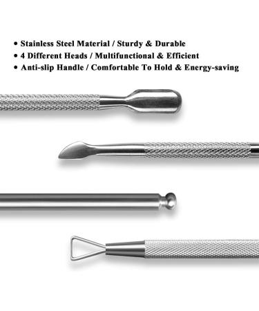Funien 2 x Gel Nail Polish Removal Tool for Dead Skin Cuticle Pusher and Spoon Double Tip Nail Cleaner Manicure and Pedicure Tools with Box Nail Pusher Set - Buy Online on GoSupps.com