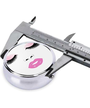 Buy Eyelash Lip Printed Mini Round Pill Box | 3 Compartment Travel Pill Organizer | Portable Medicine Case for Home & Office - Buy Online on GoSupps.com
