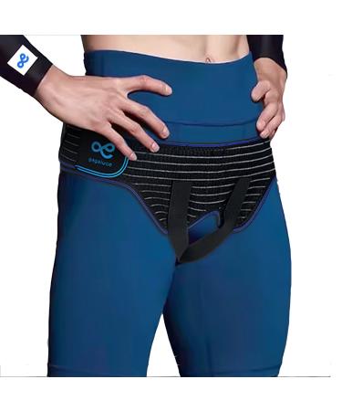 gagaiuco Hernia Belt for Men and Women Flexible Adjustable Inguinal Groin Hernia Belt Support Truss Pain Relief Recovery Strap with 2 Removable Compression Pads Comfortable Material (L)