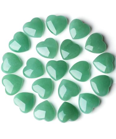 Xiannvxi 15pcs Green Aventurin crystals heart stones love palm pocket stone natural gemstones Reiki crystal stones for healing meditation e-green aventurin