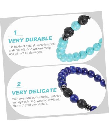 Healvian 12 Pcs Volcanic Stone Bracelet Set - Anti Nausea & Motion Sickness Jewelry for Women - Obsidian Magnetic Therapy Anklet & Wrist Chain - Assorted Colors - Buy Online on GoSupps.com