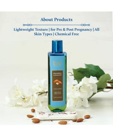 Blue Nectar Saffron & Almond Oil | Fights Stretch Marks & Scars | Moisturizes & Nourishes Skin | Natural Glow Enhancer | For All Skin Types (12 Herbs 100ml) - Buy Online on GoSupps.com