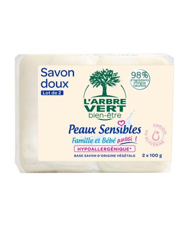 L'Arbre Vert The Green Tree Gentle Solid Soaps for Sensitive Skin 2 x 100g