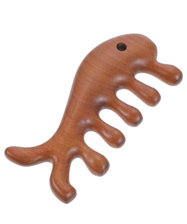 Minkissy 5x Fish-Shaped Massage Comb | Comfortable Wide Tooth Comb | No Static Wooden Gua Sha Tool for Scalp & Hair Care - Buy Online on GoSupps.com