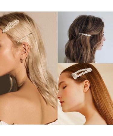 YIKEF 12 Pieces Artificial Pearl Hair Clips - Elegant Hair Snap Clips for Girls | Perfect for Weddings & Valentine's Day Gifts - Buy Online on GoSupps.com