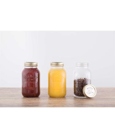 Kilner 1 Litre Round Glass Storage Jar with Screw Top Lid - Perfect for Preservation - Buy Online on GoSupps.com