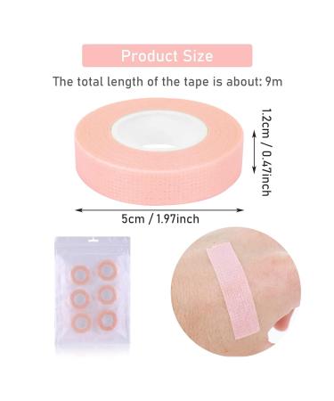 Sibba 6 Roll Eyelash Tape for Extension - Breathable Micropores Fabric for Under Eye Bands - Pink Lash Extension Tools - Buy Online on GoSupps.com