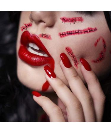 Halloween Temporary Tattoos - 10 Sheets of Zombie Scars & Fake Blood Stickers for Parties - Buy Online on GoSupps.com