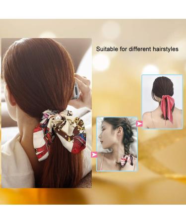 ANBALA Satin Ribbon Hair Scrunchies Set A - 10Pcs Thin Cold Scrunchies for Girls Women - Floral & Solid Color Hair Ties Accessories - Buy Online on GoSupps.com