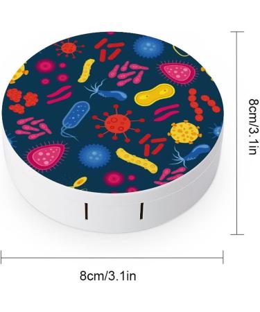 Halloween Christmas Birthday Party Round Case For Contact Lens Kit Storage Box with Mirror Printed - Buy Online on GoSupps.com