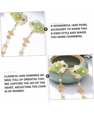 Angoily 2 Pairs Tassel Hair Clip Chinese Jade Tassel Chinese Jade Hairpincostume Hanfu Hairpin Japanese Womens Hair Clips Hair Barrettes Chinese Hairpin Accessories Kimono - Buy Online on GoSupps.com