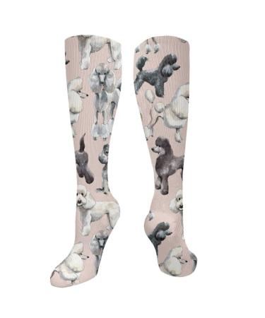 Poodle-shower compression socks for women and men circulation 15-20 mmHg is the best support for sporty running and cycling