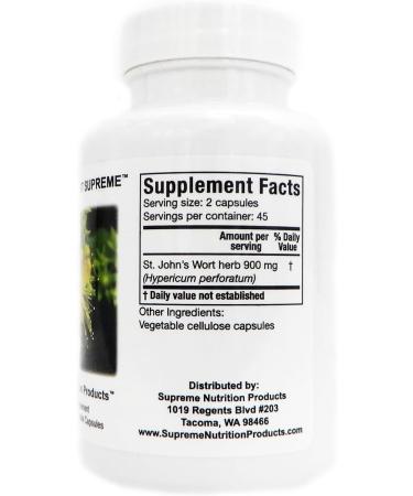 Supreme Nutrition St. John s Wort Supreme 90 Pure St. John s Wort Capsules 90 Count (Pack of 1) - Buy Online on GoSupps.com