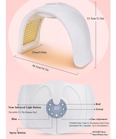 Masque LED Visage 7 Couleurs: Fonction Spray Masque Luminoth rapie Visage Femme - Masque Facial LED Lumi re Proche Infrarouge Pour Anti- ge Rajeunissement - Buy Online on GoSupps.com