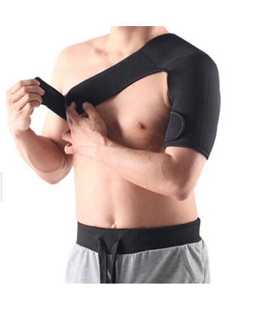 Breathable Neoprene Shoulder Brace Support with Pressure Pad for Injury Sports - Adjustable Wrap Strap Band Right Side