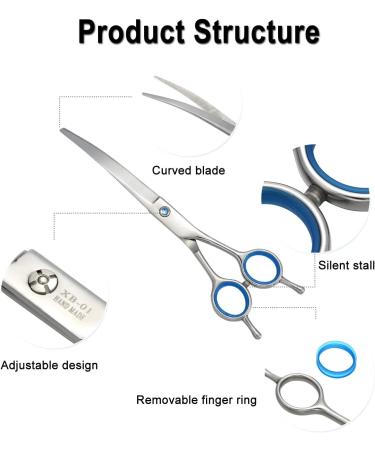 Mangostyle Stainless Steel Pet Grooming Shears | Curved Cat Dog Scissors - Buy Online on GoSupps.com