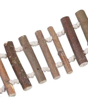 Wooden Bird Hanging Ladder & Rope Swing Bridge - Pet Training Toy for Parrots, Lovebirds, Parakeets, African Greys - Natural Wood & Rope Construction - Buy Online on GoSupps.com