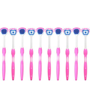 Buy Verdant Touch Tongue Cleaner Brush - Ergonomic Silicone Tongue Scraper for Oral Hygiene - Long Handle Pink - Buy Online on GoSupps.com