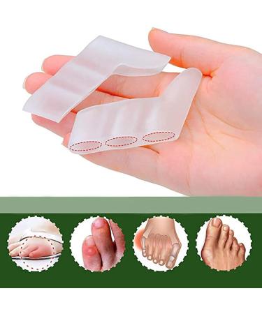 Unisex Silicone Toe Corrector Gel Straightener Separator Pair - White | One Size - Sports Foot Care - Buy Online on GoSupps.com