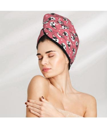 Hair Towel Wrap for Quick Drying | French Bulldog Face Hair Drying Turban | Soft Absorbent Head Towel - Buy Online on GoSupps.com