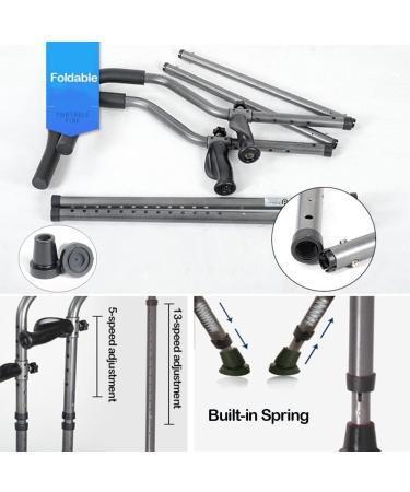 Folding Crutches for Adult Ergonomic Axillary Crutches (1 Pair) Shock Absorber Underarm Crutches for Walking Double Adjustable Crutches for The Elderly and The Disabled (Size : 158cm) anniversary Large - Buy Online on GoSupps.com