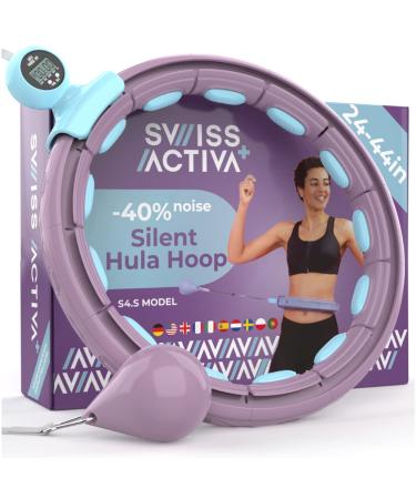 Swiss Activa+ Infinity Hoop Smart Weighted Hula Hoop - Smart Hula Hoop Fit- Exercise Hoola Hoop Exercise Equipment- Adult Hula Hoops for Exercise- Hula Hoops for Women Weight Loss S4.S Purple Blue
