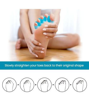 Sumiwish Toe Separators 8 Pcs - Plantar Fasciitis Relief, Bunions, Hammer Toes - Soft Gel Toe Spacers (Blue/Clear) - 4 Pairs - Buy Online on GoSupps.com