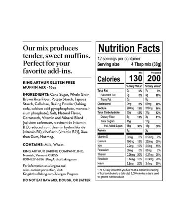 King Arthur Gluten-Free Banana Bread & Muffin Mix - Non-GMO, Kosher, 16 oz - Buy Online on GoSupps.com