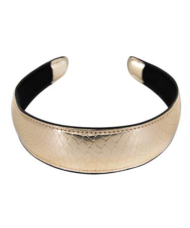 Shop AXY Crocodile Look Leather Headband - Vintage HRK3 Hairband in Classic Gold | International Shipping Available - Buy Online on GoSupps.com