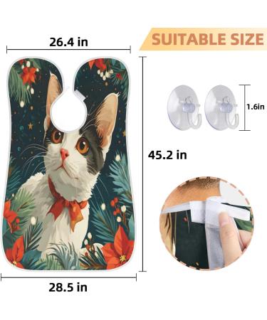 Animal Christmas Cat Beard Bib Apron - Beard Hair Catcher for Men | Perfect Gifts for Dad & Husband | Includes 2 Suction Cups - Buy Online on GoSupps.com