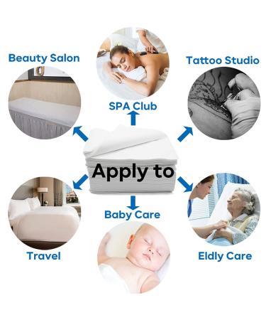 Disposable Bed Sheets 31x78 White Non Woven Fabric - Pack of 20 - Ideal for SPA, Tattoo, Massage Tables & Hotels - Buy Online on GoSupps.com