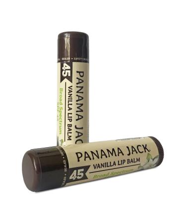 Panama Jack Sunscreen Lip Balm - SPF 45 Broad Spectrum UVA-UVB Sunscreen Protection Prevents & Soothes Dry Chapped Lips Vanilla 2-pack Vanilla 0.15 Ounce (Pack of 2)