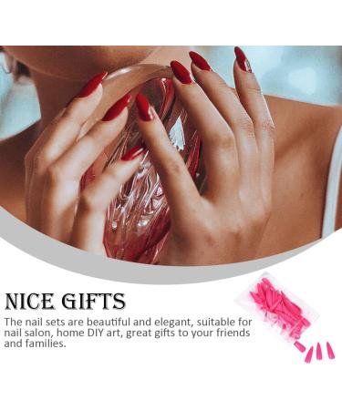 dijiusidy 1 Set Press on Nails Almond Fingernails Stick Solid Color Full Cover Art Decals Salon Supplies DIY Decorations No.10 rose - Buy Online on GoSupps.com