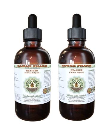 Heather Alcohol-Free Liquid Extract Organic Heather (Calluna Vulgaris) Dried Leaf and Flower Glycerite Hawaii Pharm Natural Herbal Supplement 2x4 oz 8 Fl Oz (Pack of 1)