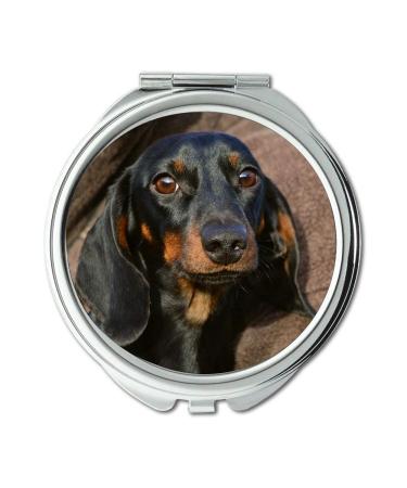 Mirror makeup mirror Dachshund Animal Portrait Dog Pet Fur Young Animal pocket mirror portable mirror
