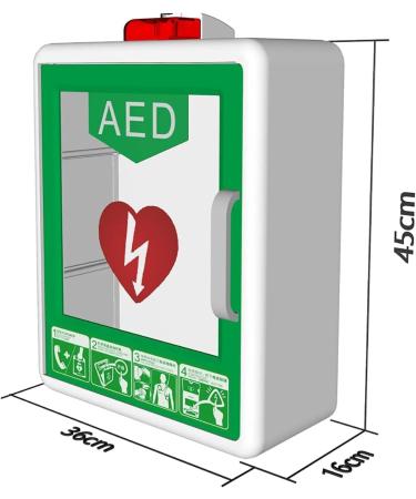 Cymyyds AED Defibrillator Storage Cabinet with Key & Alarm - Ideal for Homes Schools Clubs | Cardiac Defibrillation Alarm Box in Orange - Buy Online on GoSupps.com