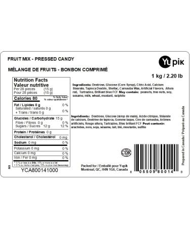 Yupik Mini Fruit Shaped Pressed Candies 1 kg Kosher Nitwitz Candy Multicolored Fruity Flavors Candy Machine Refills Fun & Nostalgic Delicious Snacks Ideal for Gifting Halloween & Holidays 1 kg (Pack of 1) - Buy Online on GoSupps.com