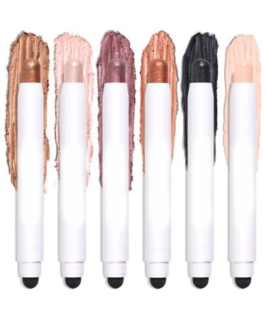 Eyeshadow Stick Long Lasting Cream Eyeshadow Pencil Waterproof Eyeshadow Stick for Makeup Tool 6PCS Eyeshadow
