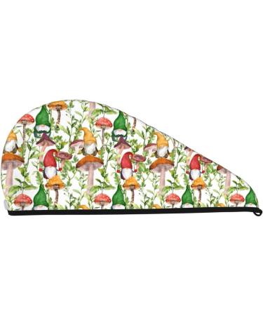Super Absorbent Mushroom Gnomes Microfiber Hair Towel Wrap - Quick Dry Coral Velvet for Women with Long Curly & Thick Hair - Buy Online on GoSupps.com