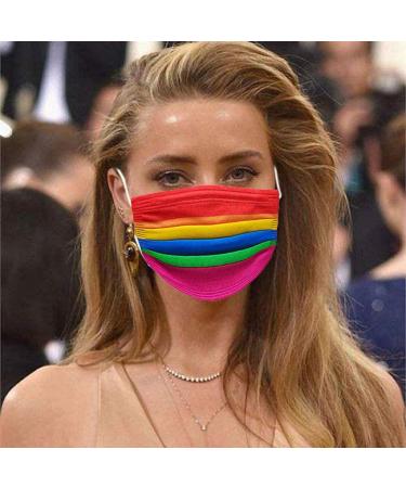 Rainbow Printed Disposable Face Masks for Kids/Adults - 50 PCS - High Breathability & Ventilation - Buy Online on GoSupps.com